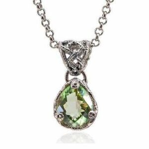 Sara Blaine/eSBe Baroque Teardrop Peridot Quartz Necklace - New